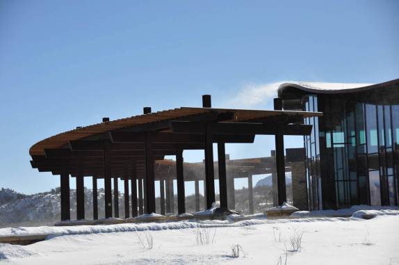 Muito frio do lado de fora do centro de Visitantes do Mesa Verde National Park, no Colorado, nos Estados Unidos